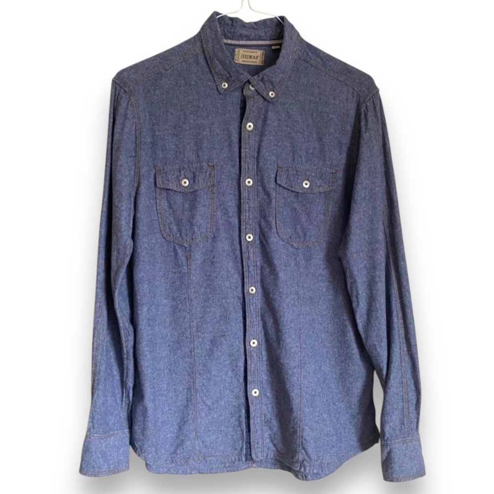 Jeremiah Vintage Workwear denim flannel shirt Size Large, Blue western wear